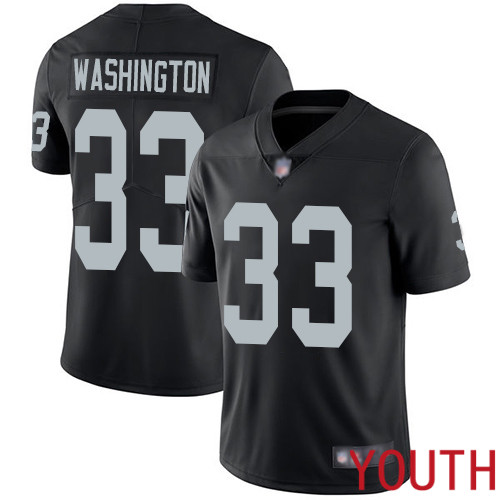 Oakland Raiders Limited Black Youth DeAndre Washington Home Jersey NFL Football #33 Vapor Jersey->youth nfl jersey->Youth Jersey